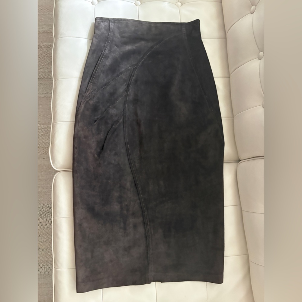 Danier Brown Suede Midi Skirt